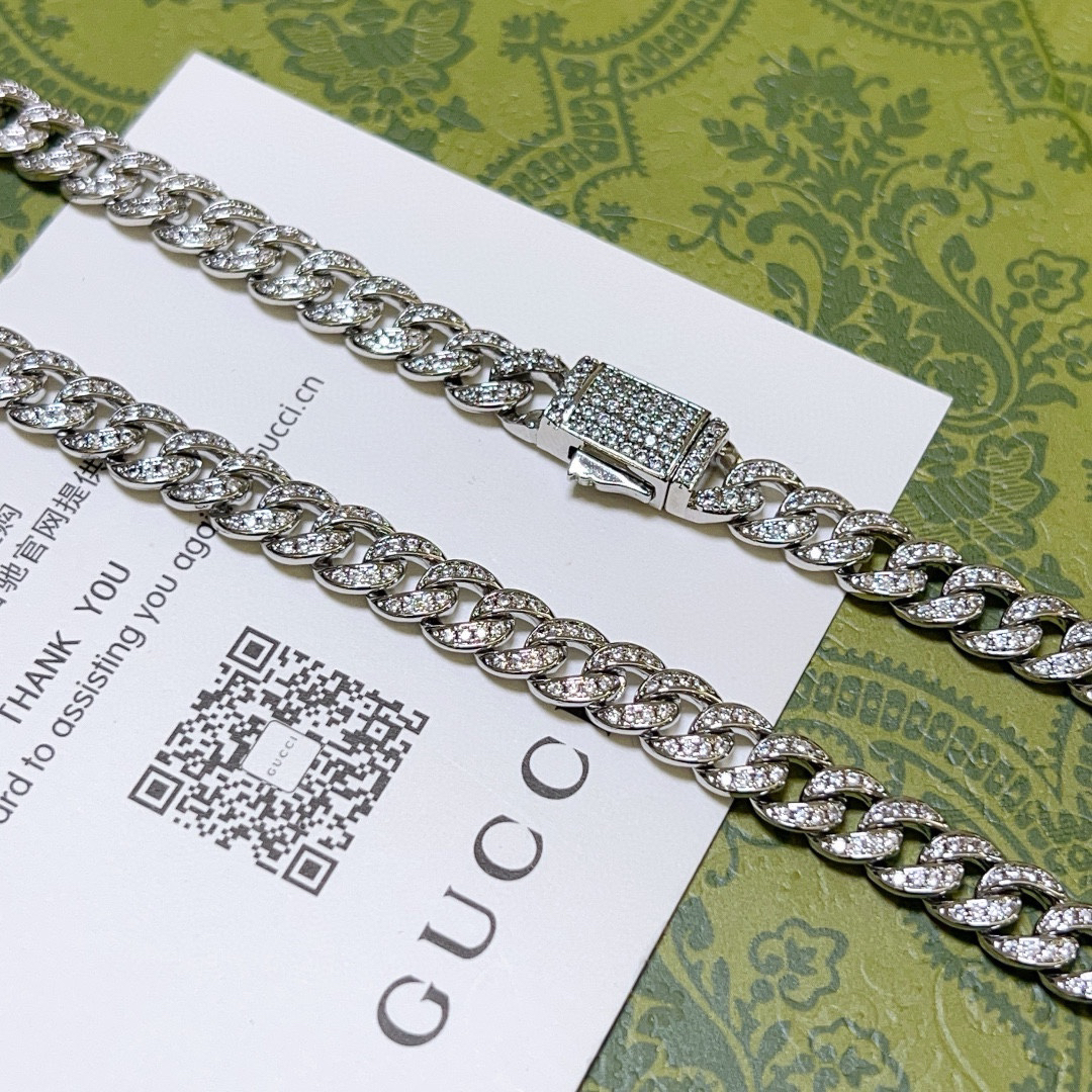 Gucci diamond chain necklace