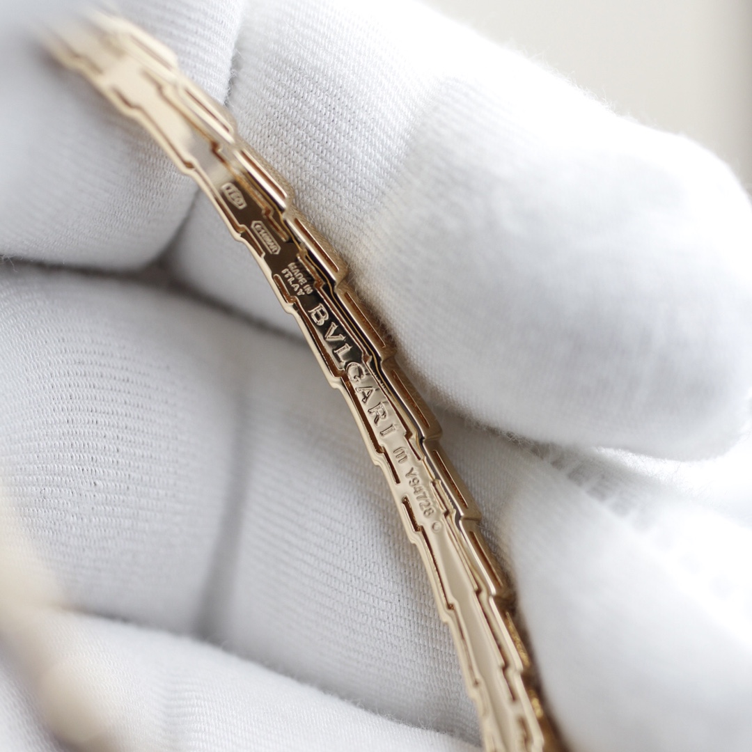 Bulgari White Mother-of-Pearl Snake Bone Bracelet