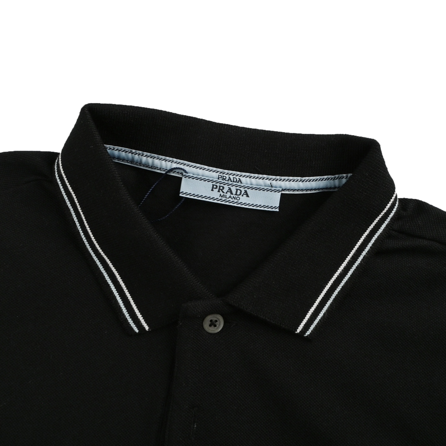 Prada 25ss black triangle logo Polo short sleeve