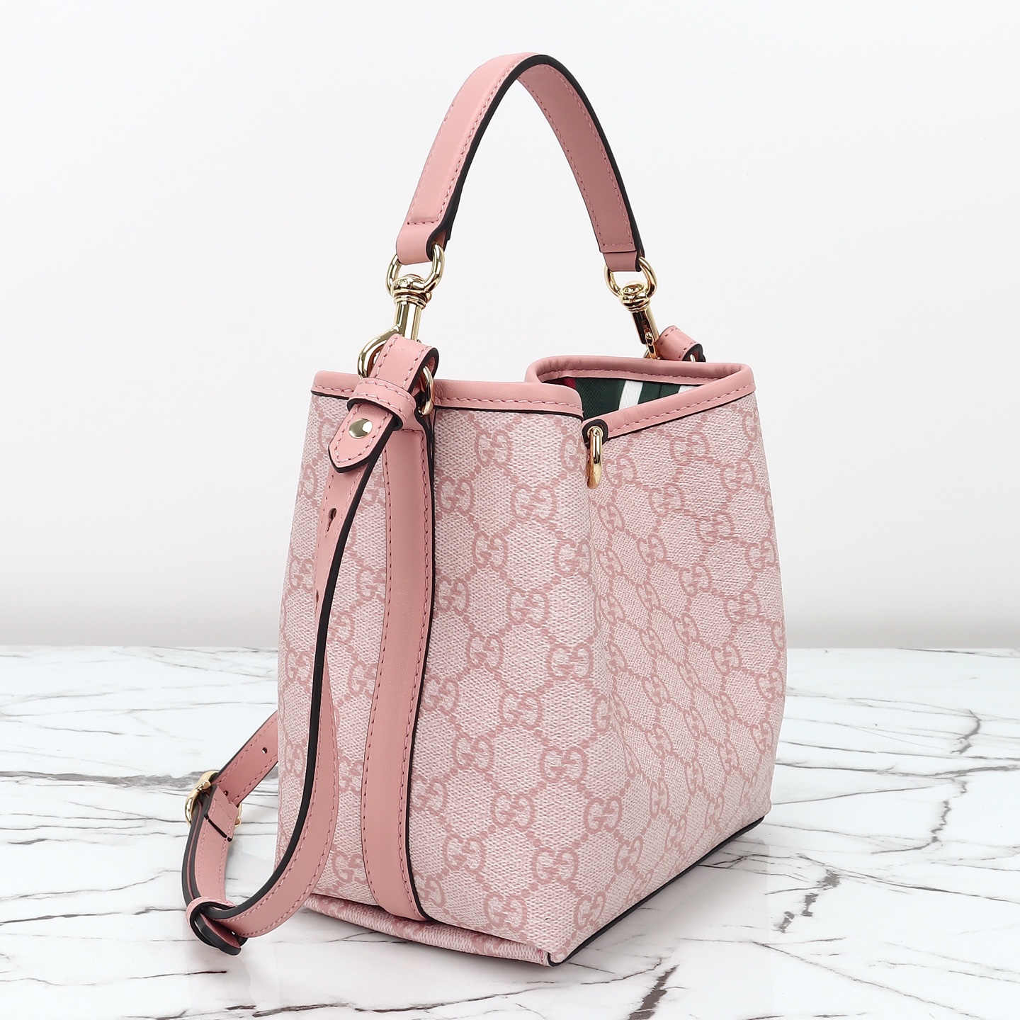 Gucci GG Emblem small bucket bag ‎815118 FAD6L 8459