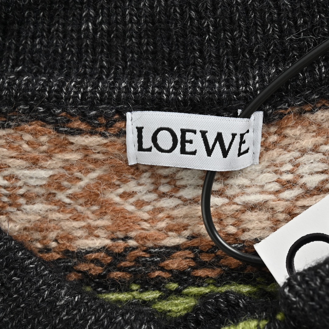 Loewe 24Fw Christmas Floral Lapel Sweater