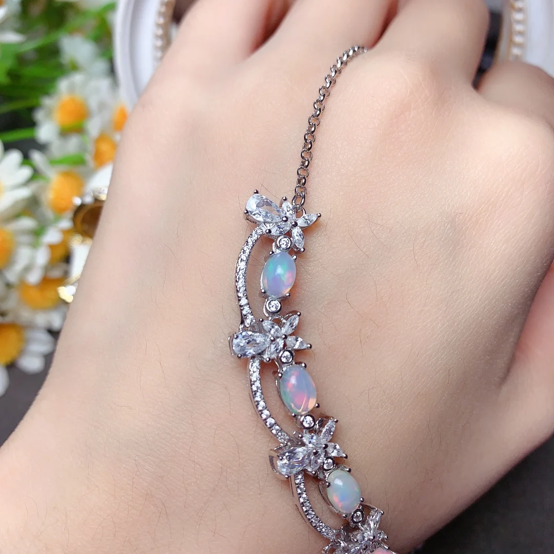Natural Opal Clavicle Chain Christmas Pendant 925 Sterling Silver Ladies Gemstone Free Shipping Jewelry Certified Boutique