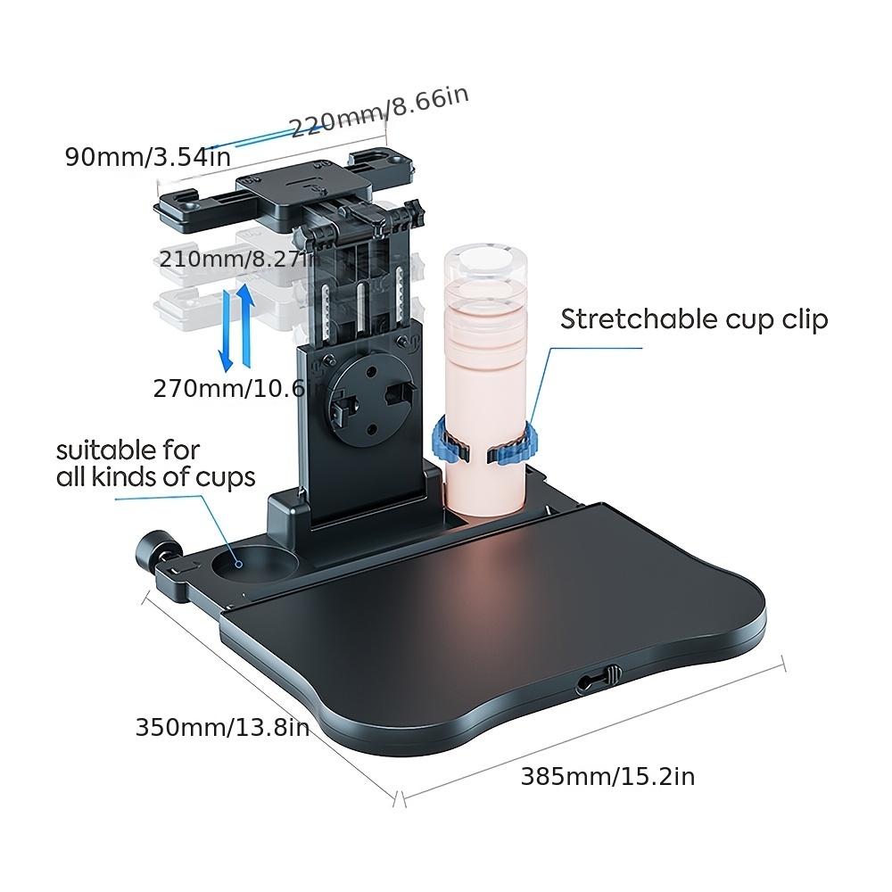 1pc Car Travel Table Multifunctional Holder Height Adjustable Universal Headrest Mount Seat Back Tray For Computer Phone Travel Office Kids Eating Tray