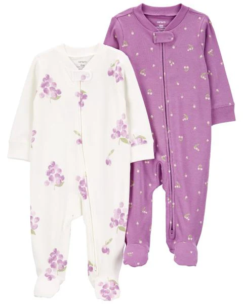 Carter's Baby 2-Pack 2-Way Zip Cotton Sleep & Plays