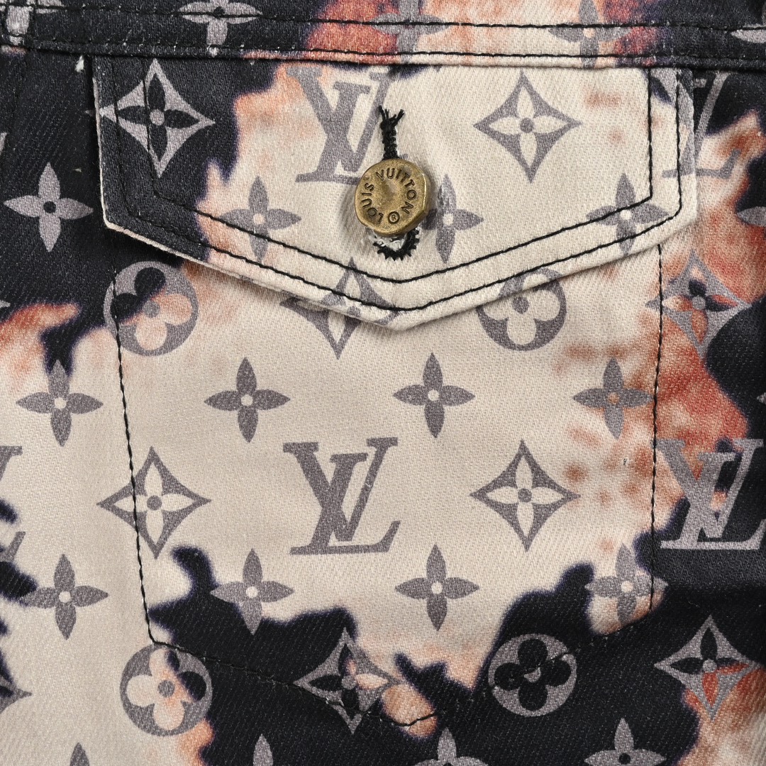 Louis Vuitton 24Fw Fire Cloud Monochrome Print Denim Jacket