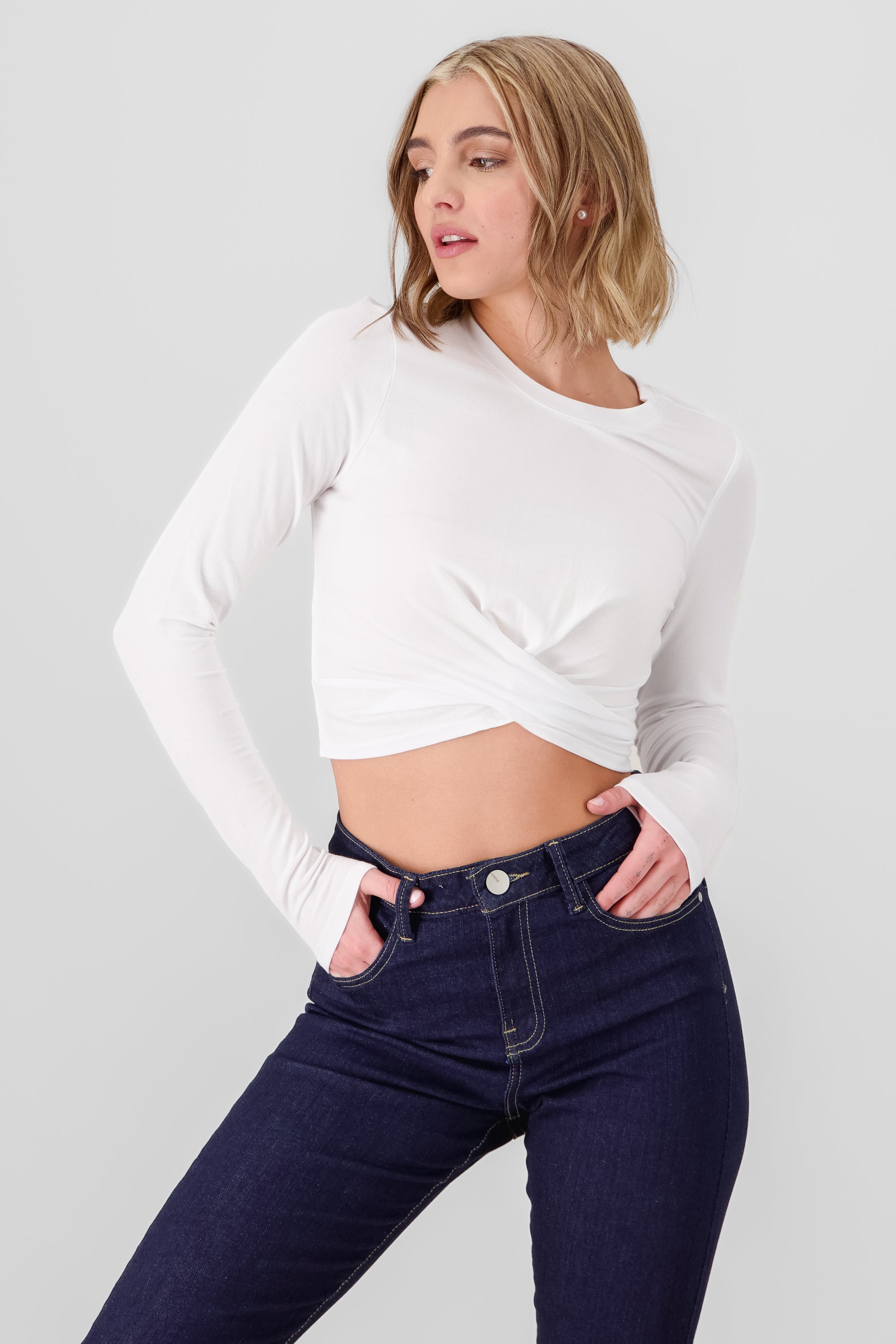 Long Sleeve Crossover Top