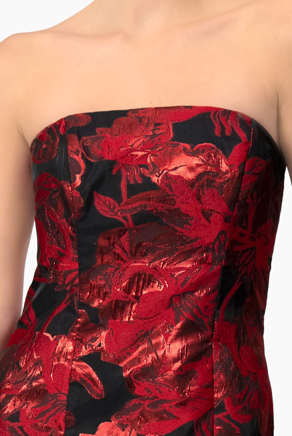 Vestido strapless largo