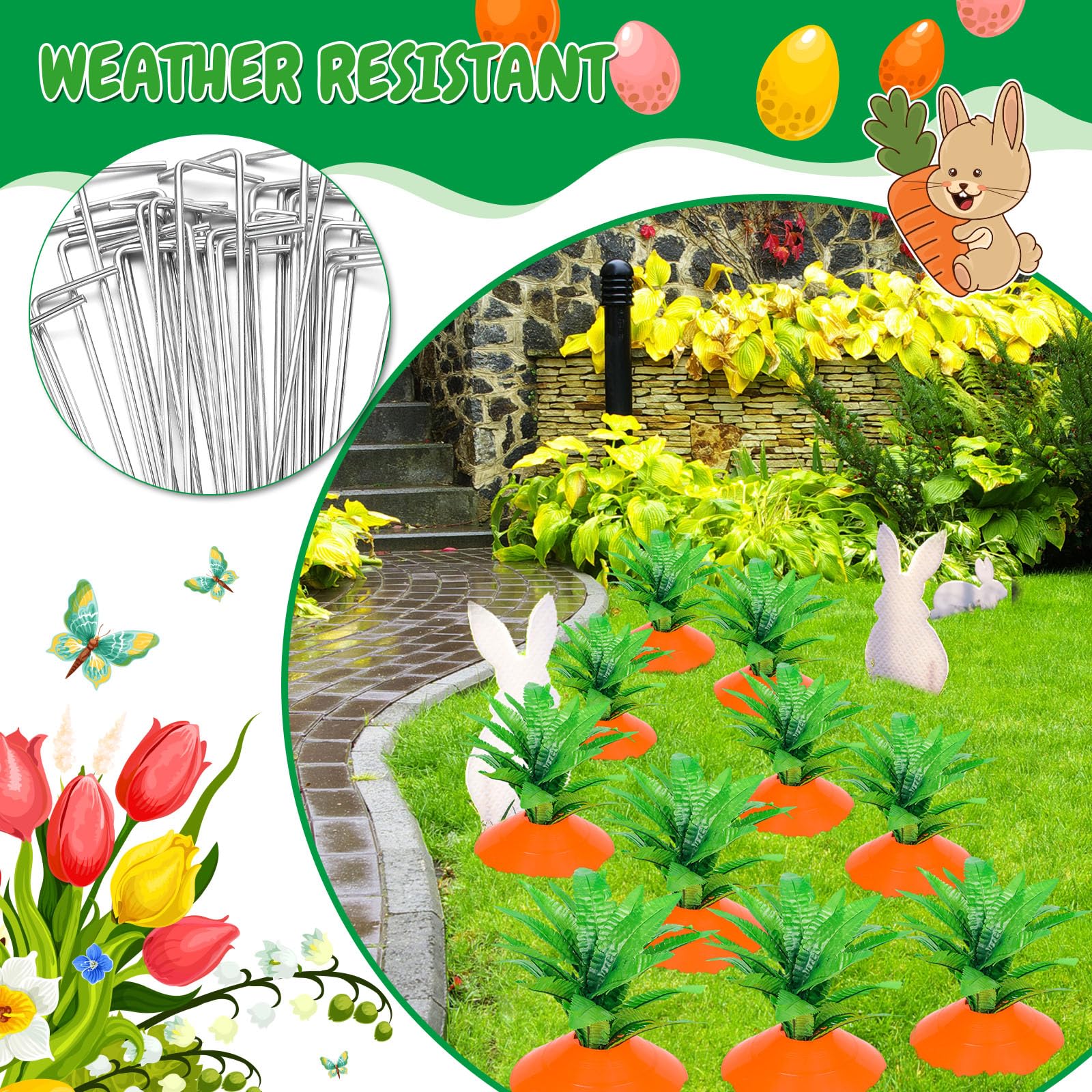 🎁Early Easter Sale- 50%OFF🎁6pcs/Set Easter Carrot Garden Staket Decorative