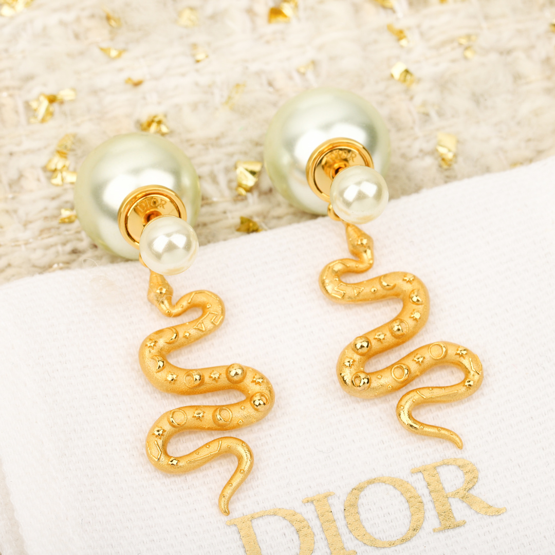 Dior Snake Year Limited Edition Pearl Earrings