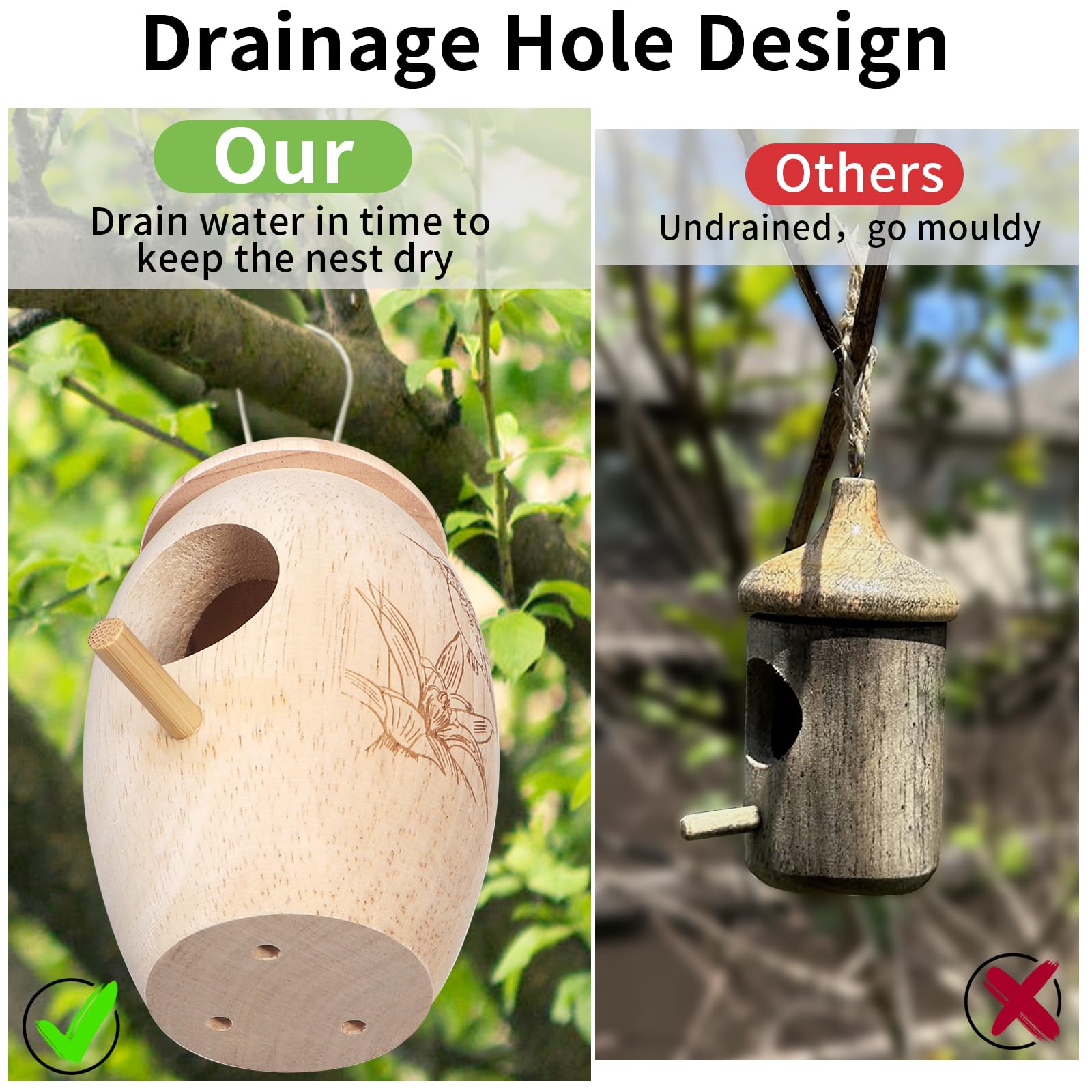 🔥Last Day 50% OFF🔥Screwable Cover Wooden Hummingbird Houses