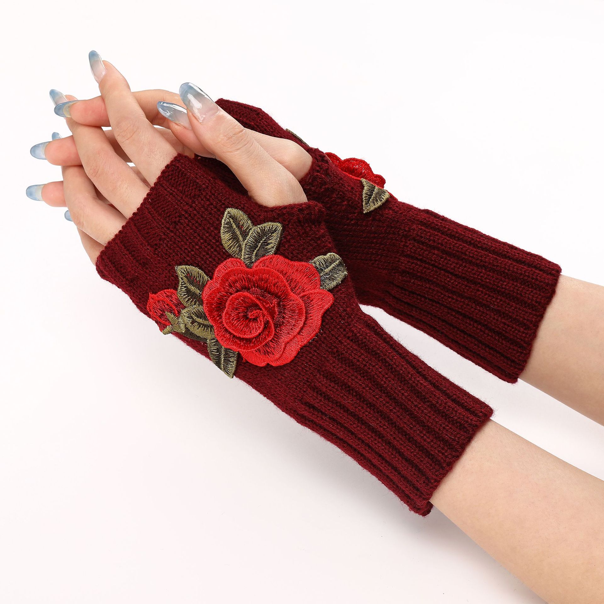 🎄Early Christmas Sale 49% OFF🌸Vintage Floral Embroidered Knitted Gloves✨Buy 3 Get 10% OFF & Free Shipping