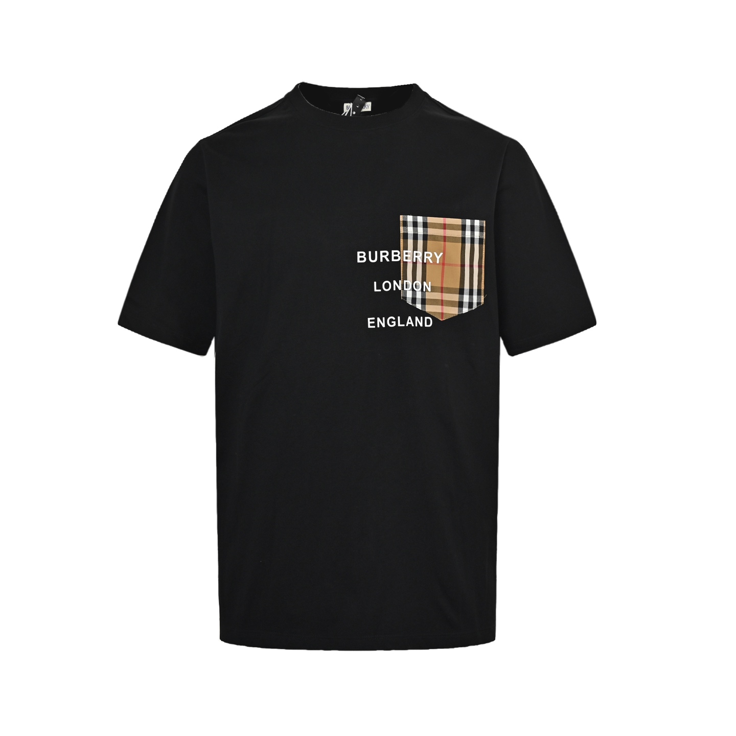 Burberry Checked Pocket Laminating Letter Short Sleeve