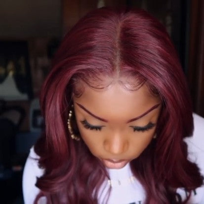 Special OFF | Beautiful BURGUNDYWINE color body wave wig
