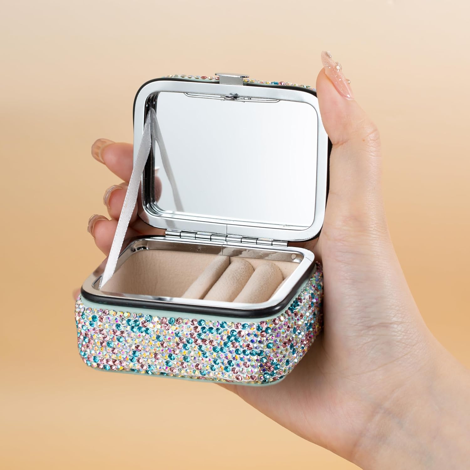 🔥New Release Hot Sale🔥Bling Diamonds Crystal Portable Jewelry Case