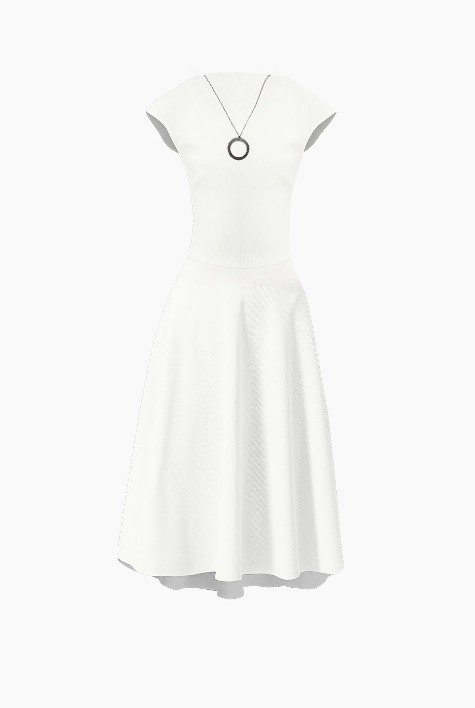 Vestido midi de cuello redondo