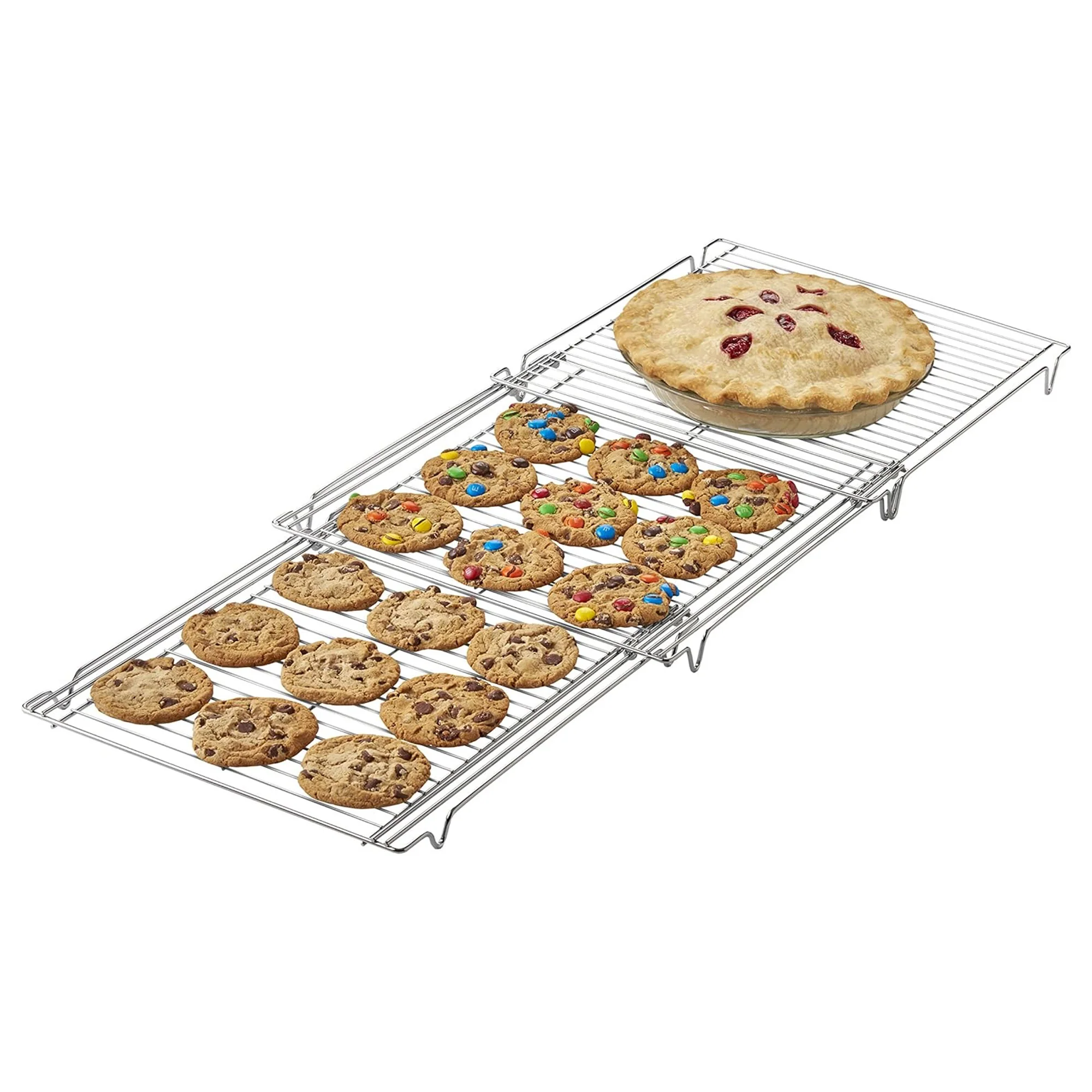 Nifty 3 in 1 Expandable Cooling Rack, Non-Stick, Dishwasher Safe, Chrome, 14x1.5x13.75 - 35 Inches
