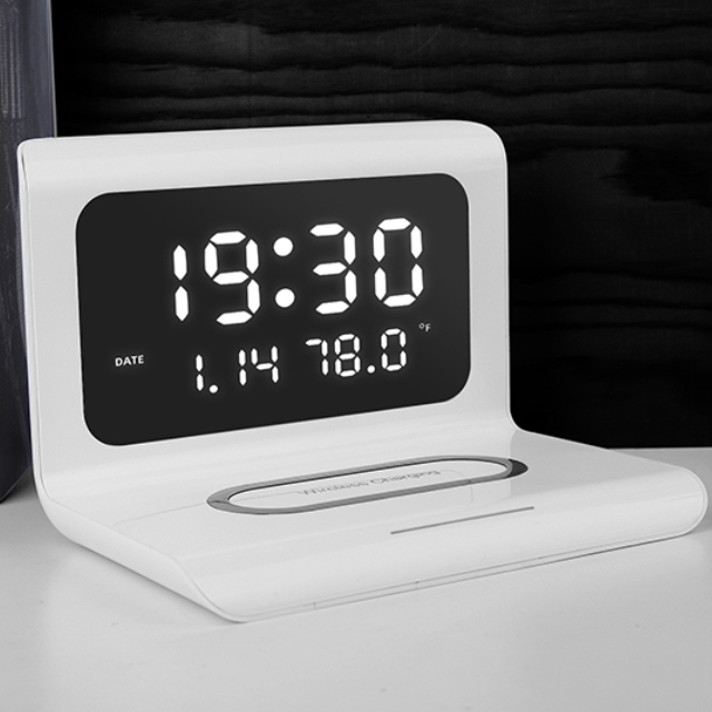 🎉Winter Sale 30% OFF - New Creative Wireless Phone Charging Station With Digital Alarm Clock