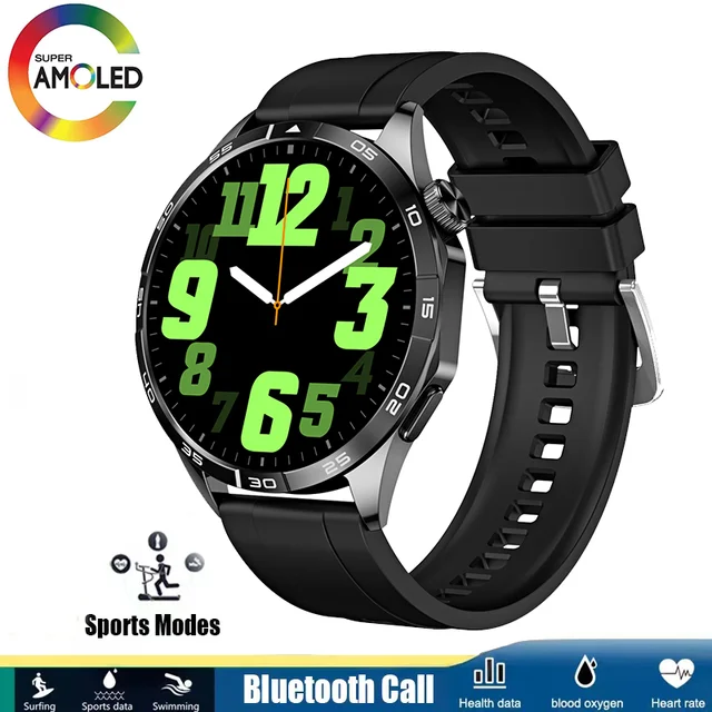 2023 New men's AMOLED smartwatch 466*466 HD screen 1.43inch full screen touch HD Bluetooth Call IP68 waterproof smartwatch + box
