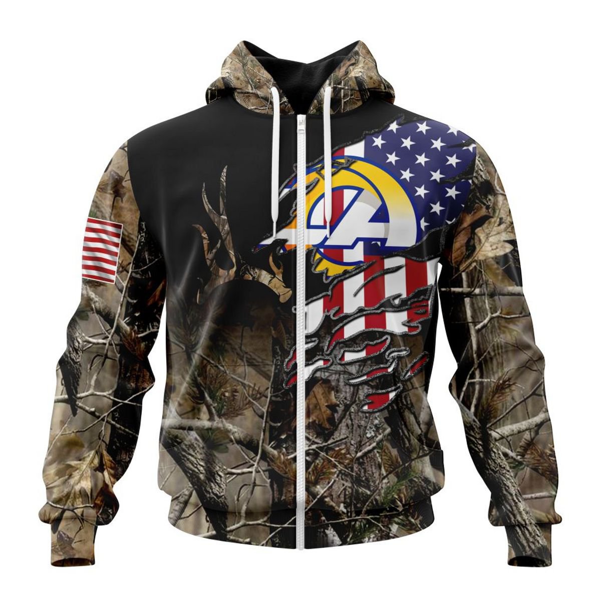 LOS ANGELES RAMS 3D HOODIE CAMO REALTREE HUNTING
