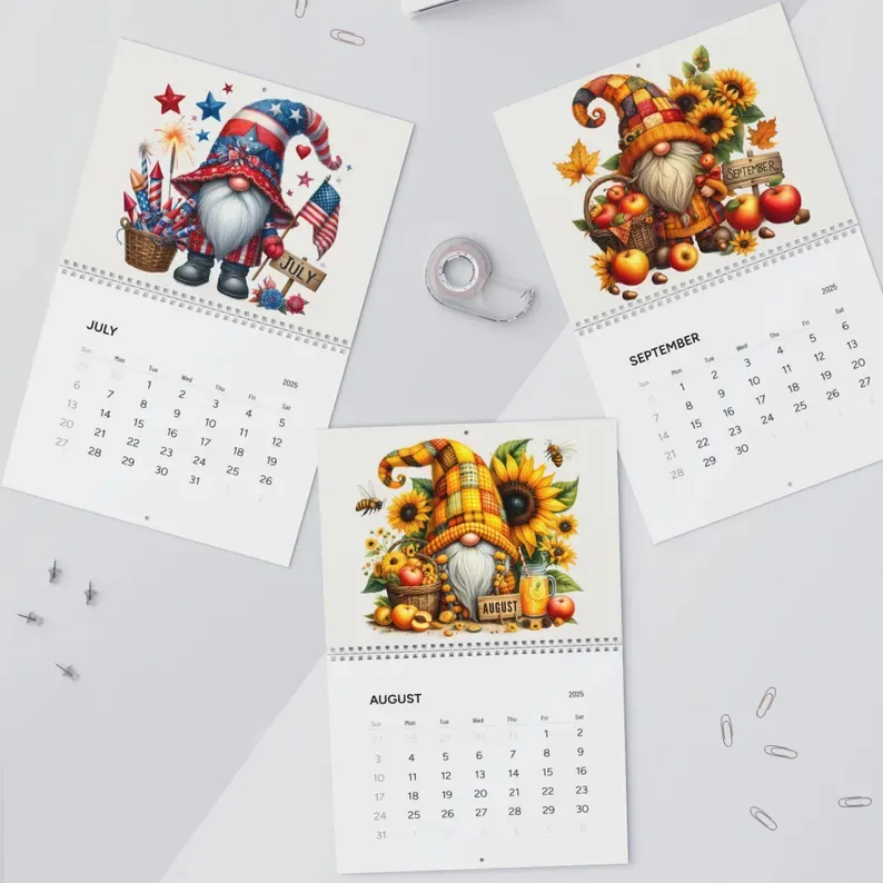 Gnome Wall Calendar 2025