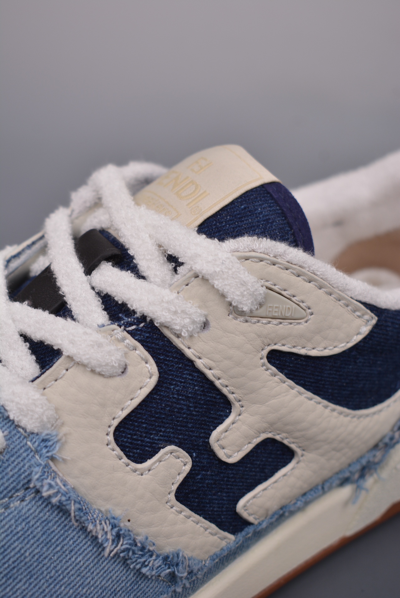 Fendi Match Sneaker Low Velcro Denim Blue 7E1495AMF1F1JID