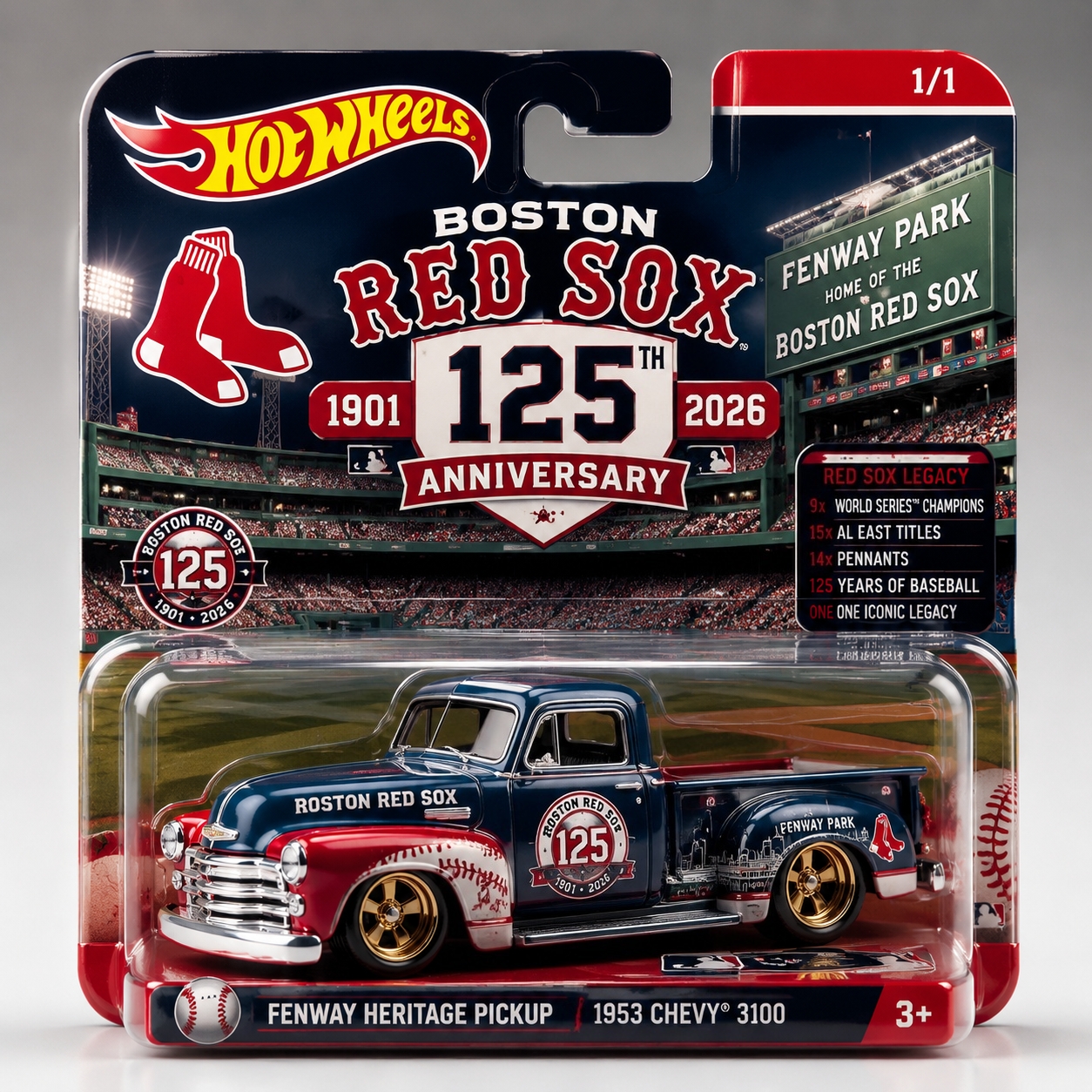 Hot Wheels Boston Red Sox 125th Anniversary Fenway Heritage Pickup
