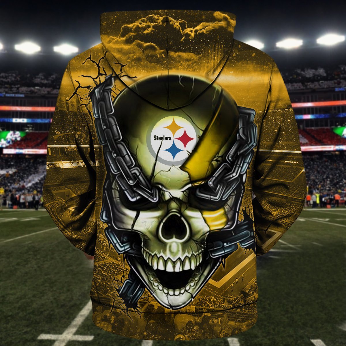 STEELERS HOODIE VIP27 SKULL