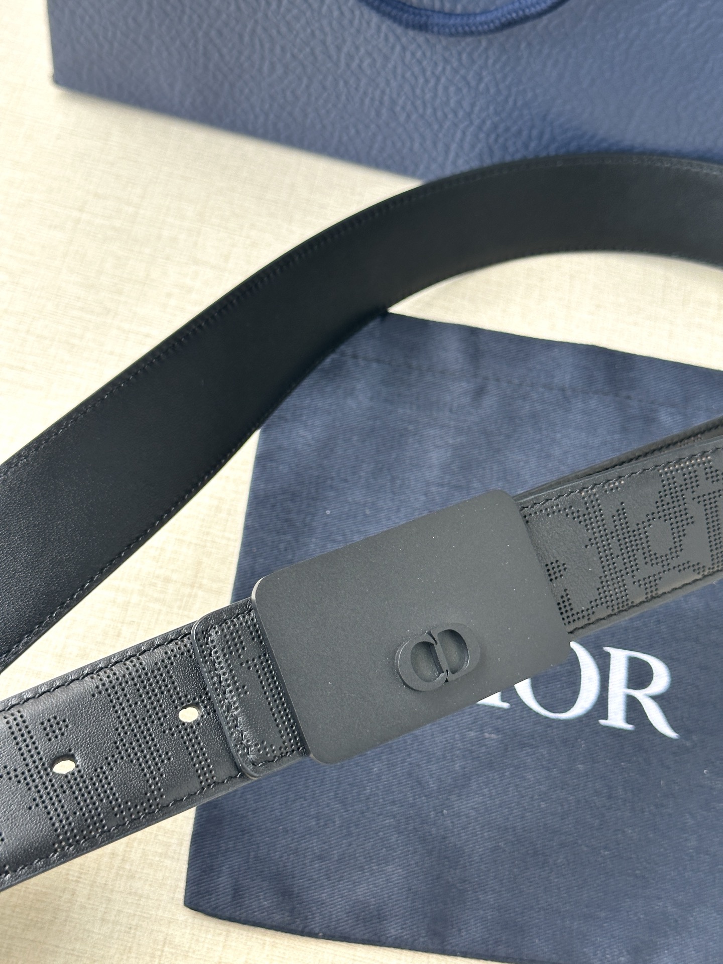Dior square buckle leather belt 3.5CM wide