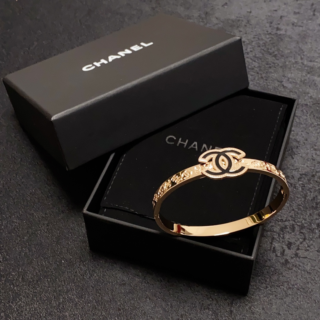 Chanel CC Engraved Bracelet