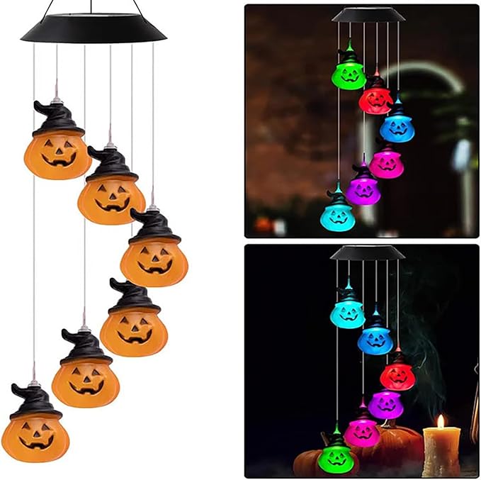 ⚡Flash Sale⚡Solar-Powered Pumpkin Wind Chime Lamp