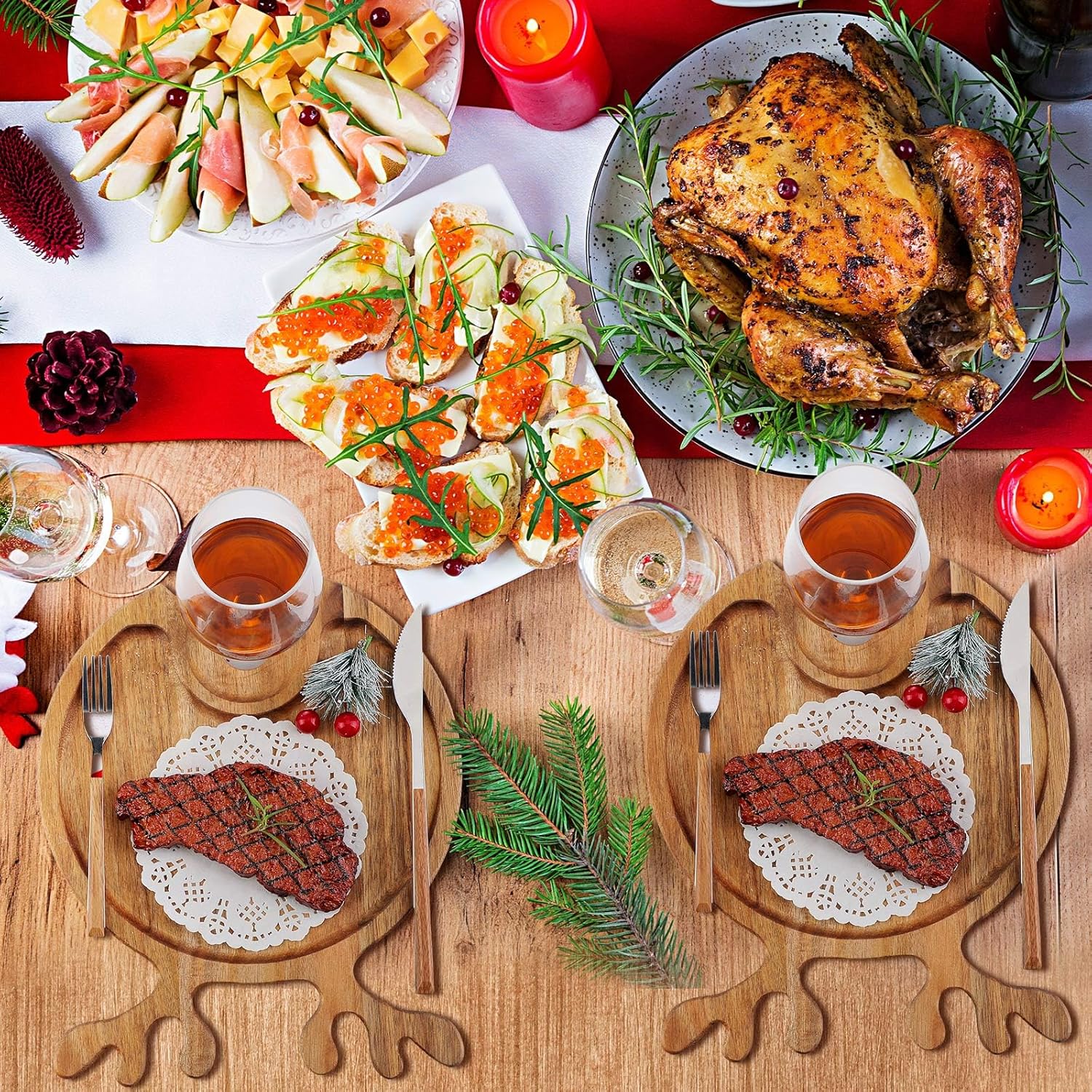 🎅2024 Christmas Promos🔥Christmas Charcuterie Boards 12 Inch Wine Appetizer Plates