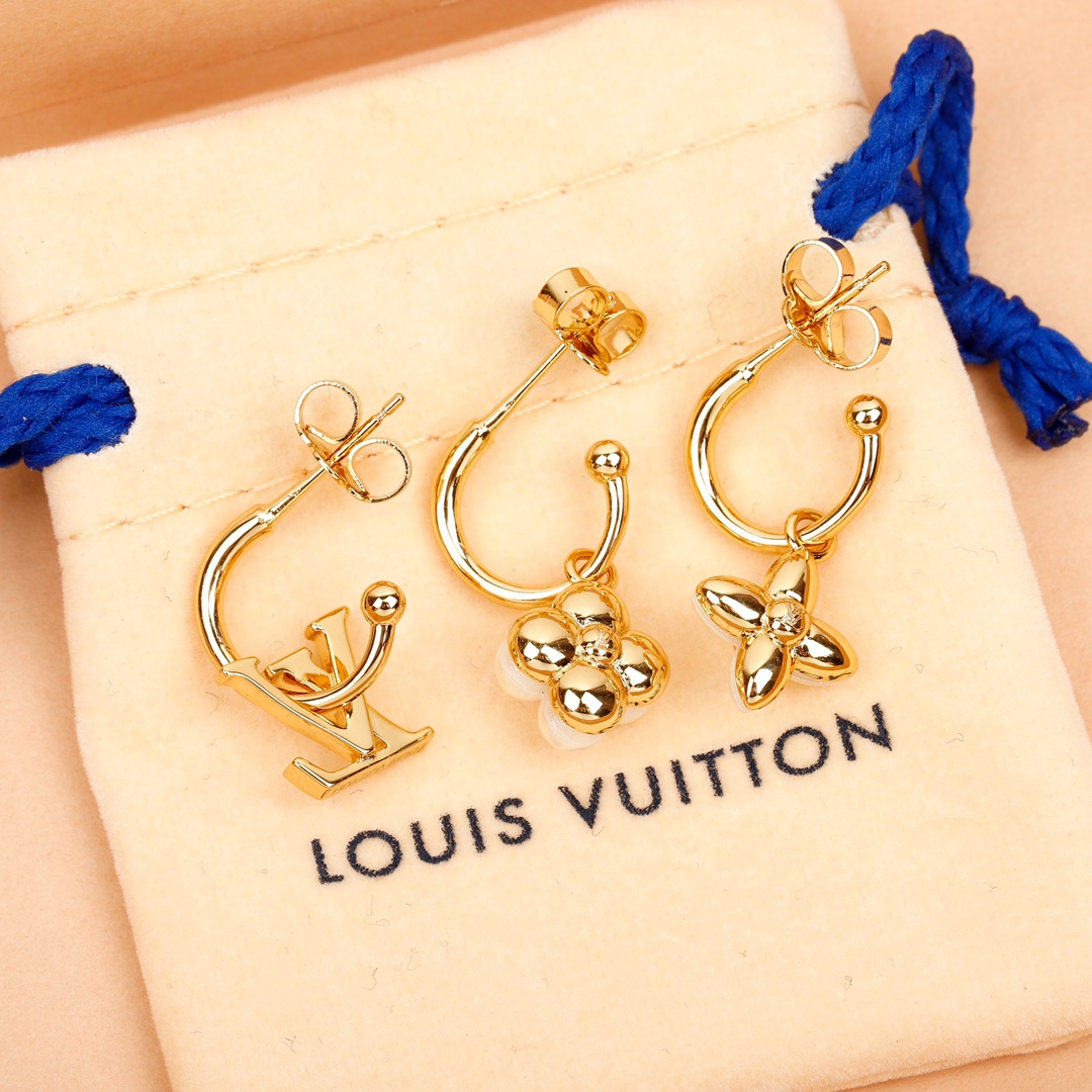 Louis Vuitton Small Flower Three-piece Earring Set
