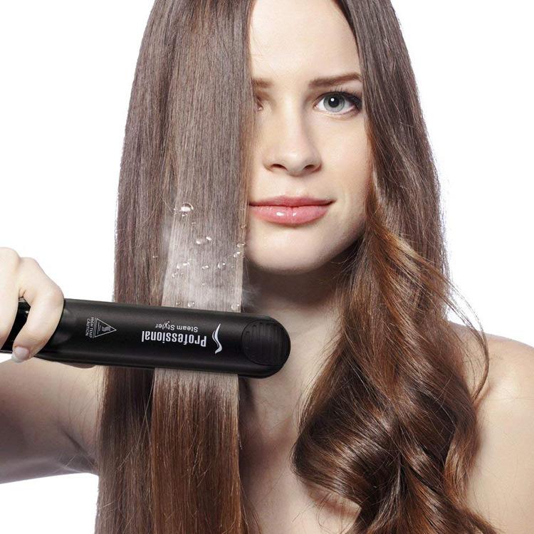 LunaWigs Adjustable Ceramic Steam Hair Straightener