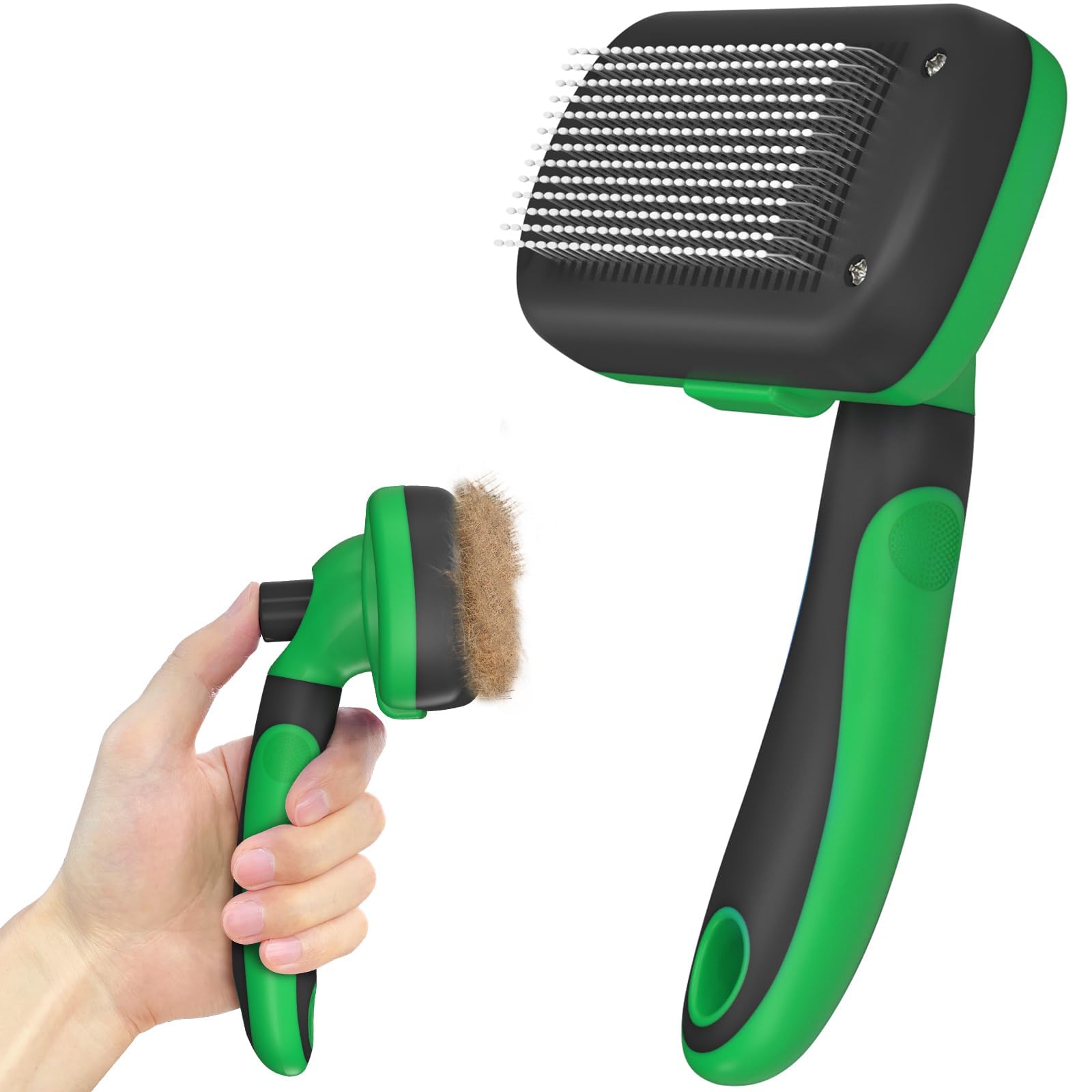 Self Cleaning Shedding Brush - Skin Friendly Grooming Tool for Dogs, Cats, and Puppies
