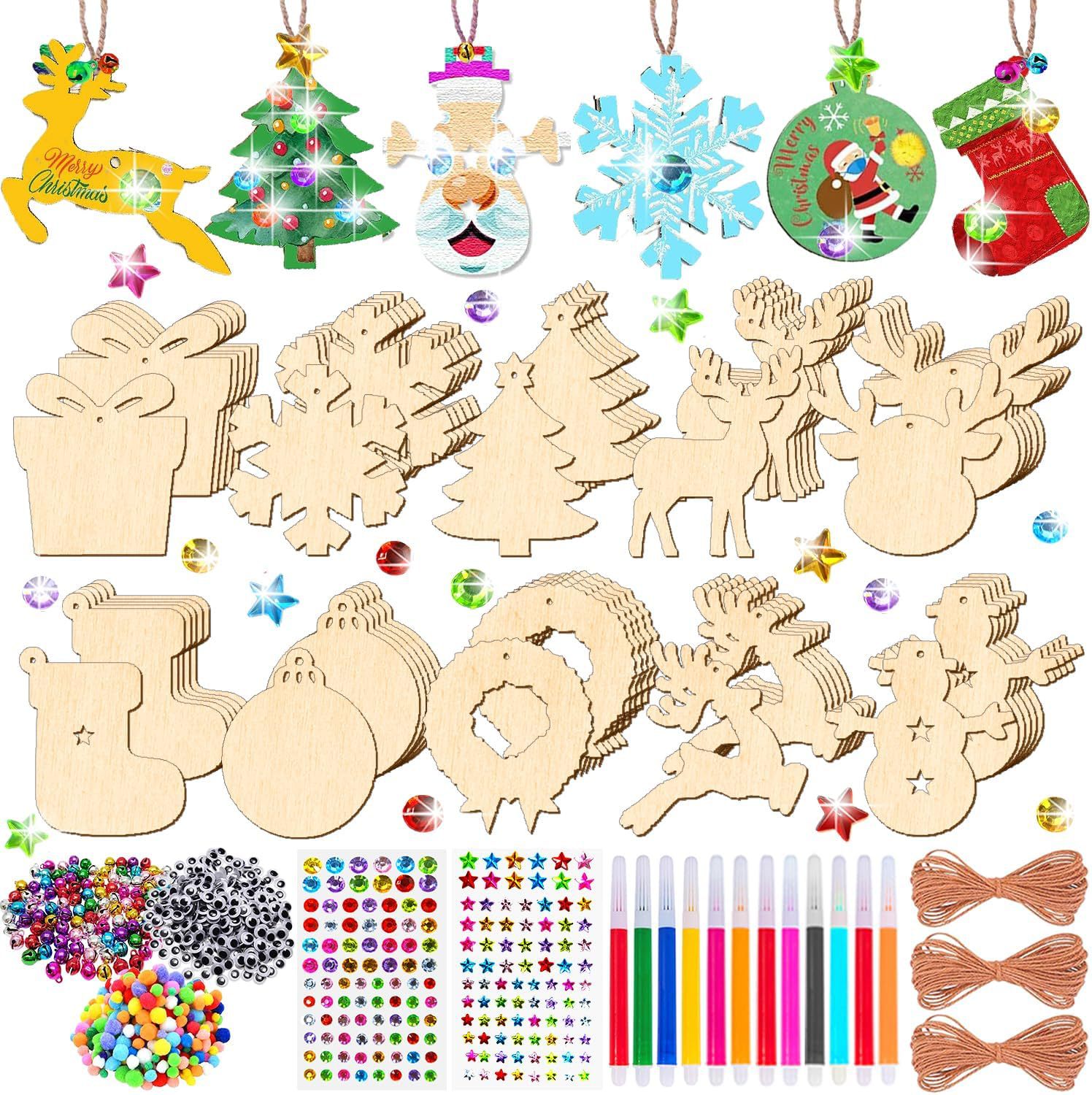 🎄DIY Unfinished Wood Hanging Ornaments💖