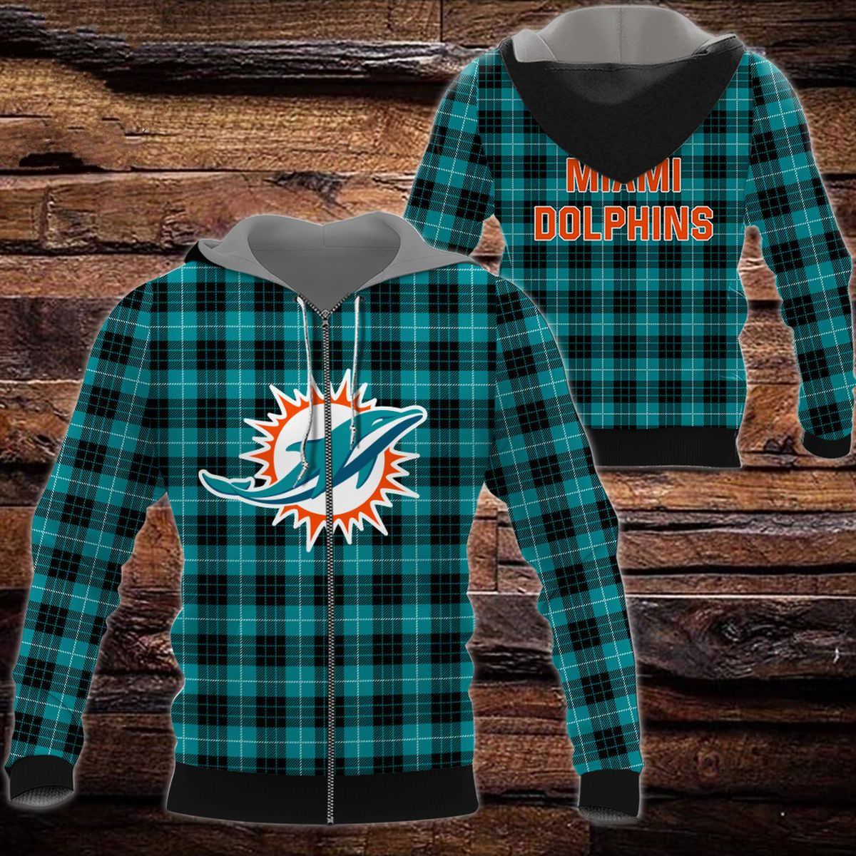 MIAMI DOLPHINS 3D HOODIE SKULL114