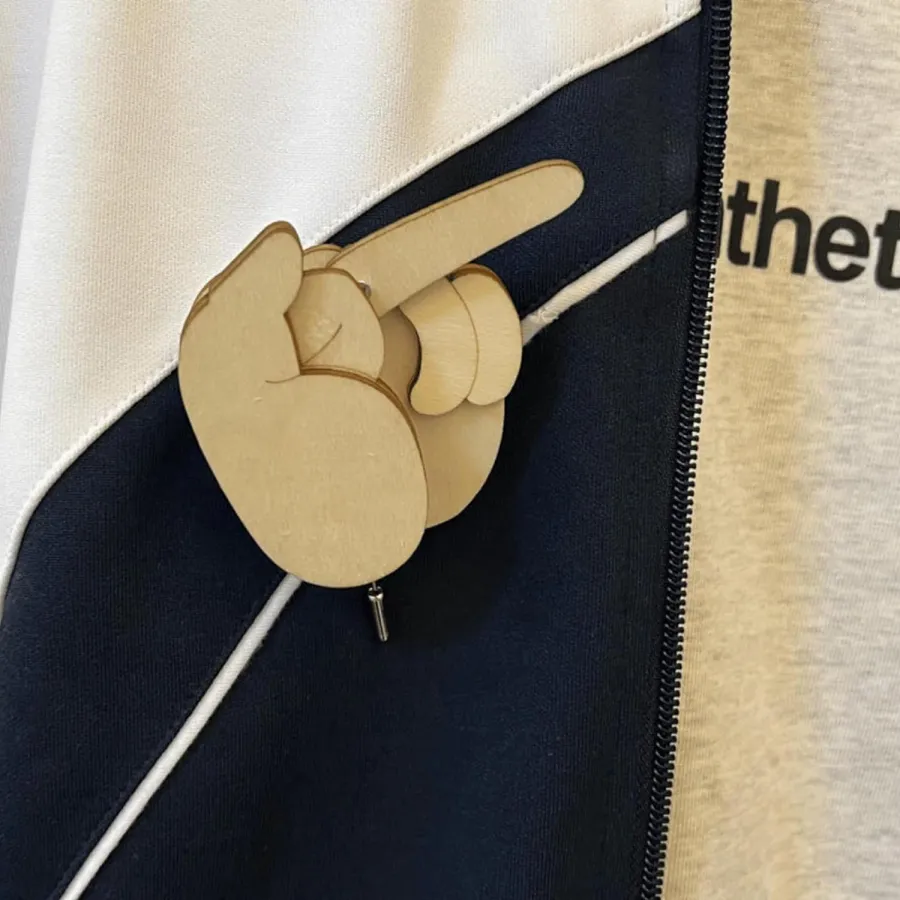 ✨Hot Sale 50% OFF--🤣Funny Wooden Finger Brooch 🔥BUY 5 GET 3 FREE🔥