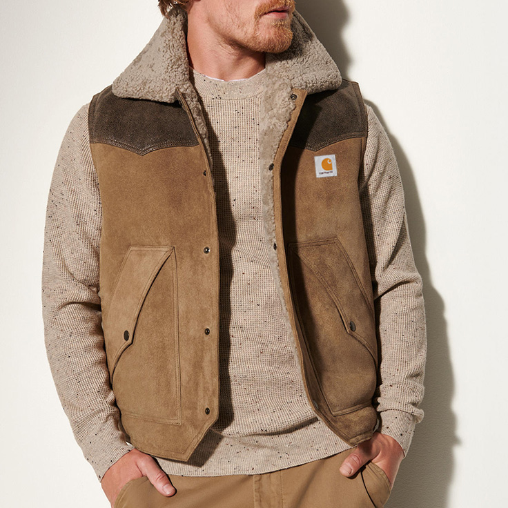 Western-Inspired Vest with Knit Sleeves for Outdoor Adventures