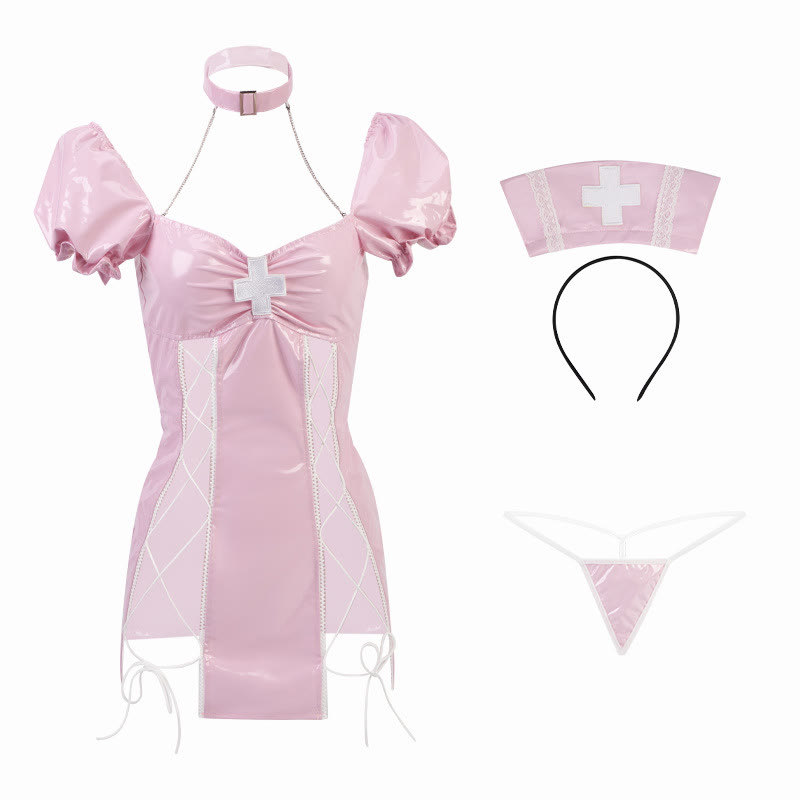 Cosplay Nurse Uniform Backless Sexy Lingerie Dress