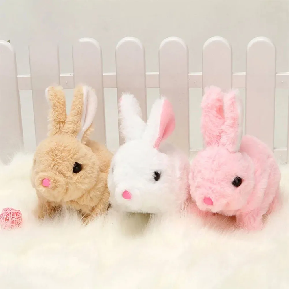 Educational Interactive Toys Bunnies Can Walk and Squeaky Easter Gift
