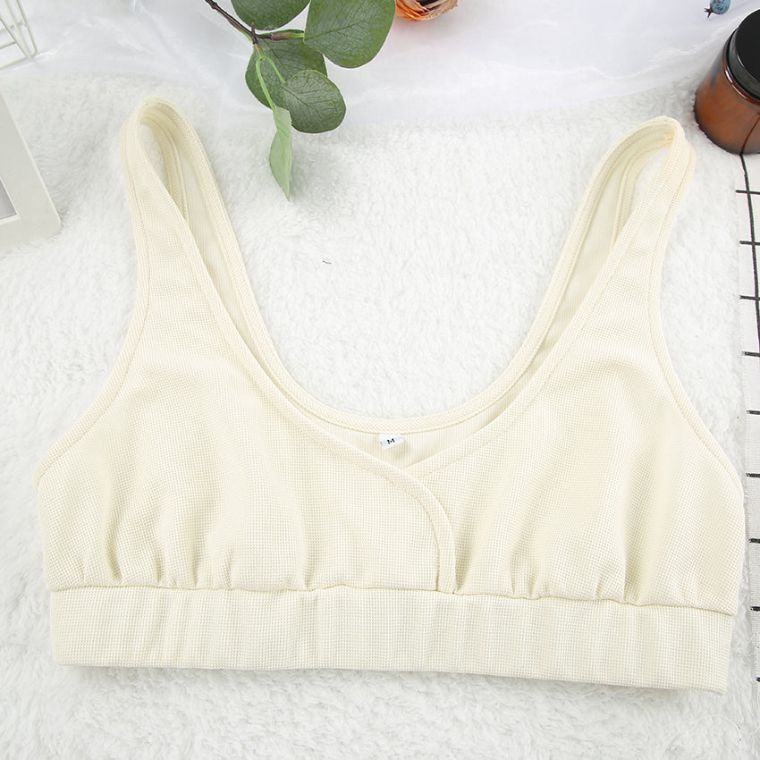 Autumn Simple Waffle Nightgown Vest Shorts Pajamas Three Piece Set Homewear for Women