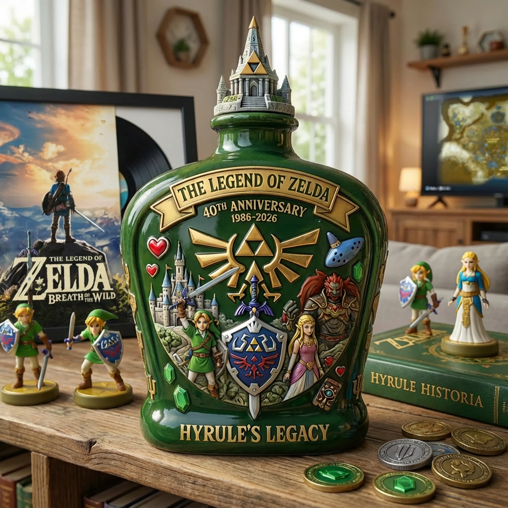 🟢The Legend of Zelda 40th Anniversary Whiskey Bottle