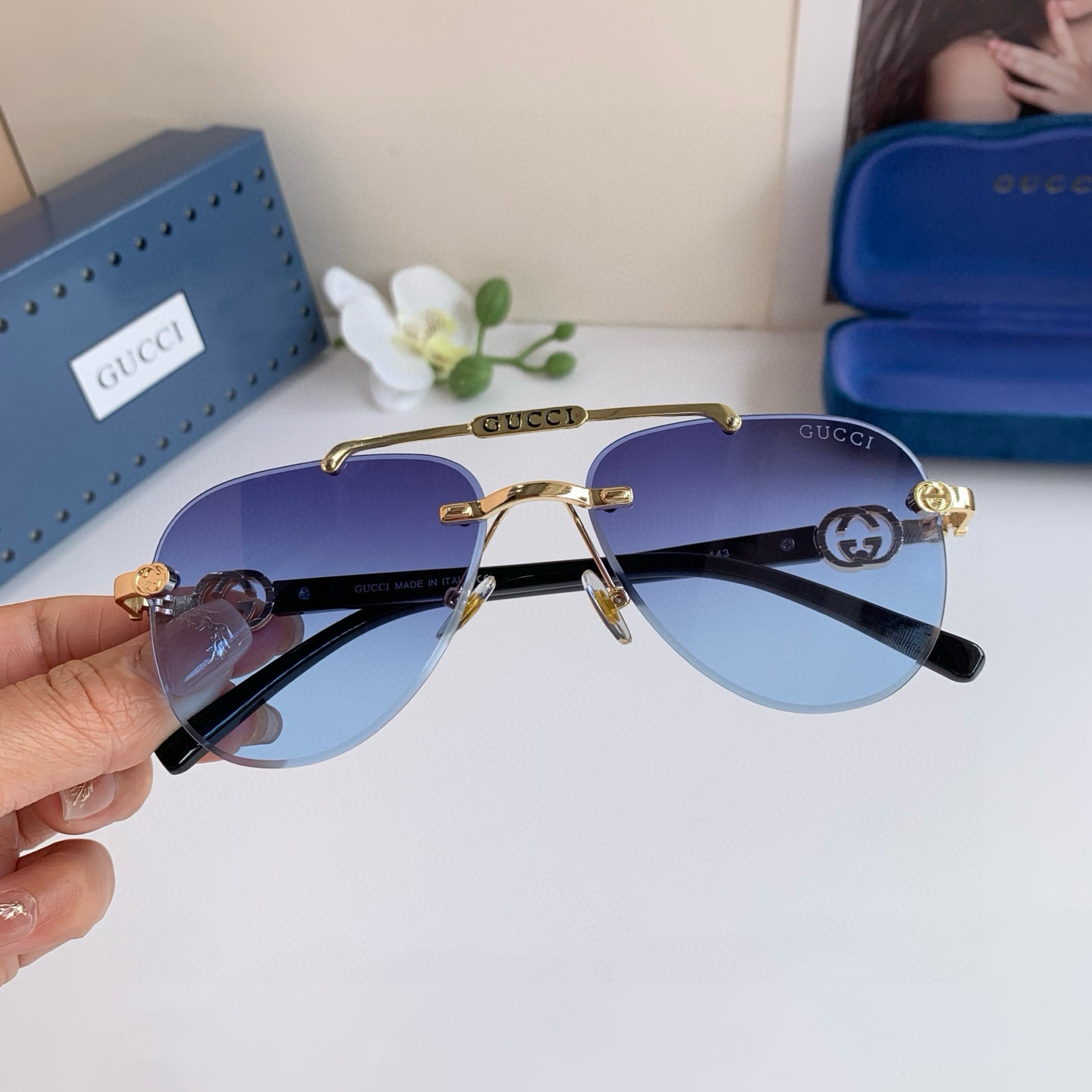 Gucci rimless sunglasses