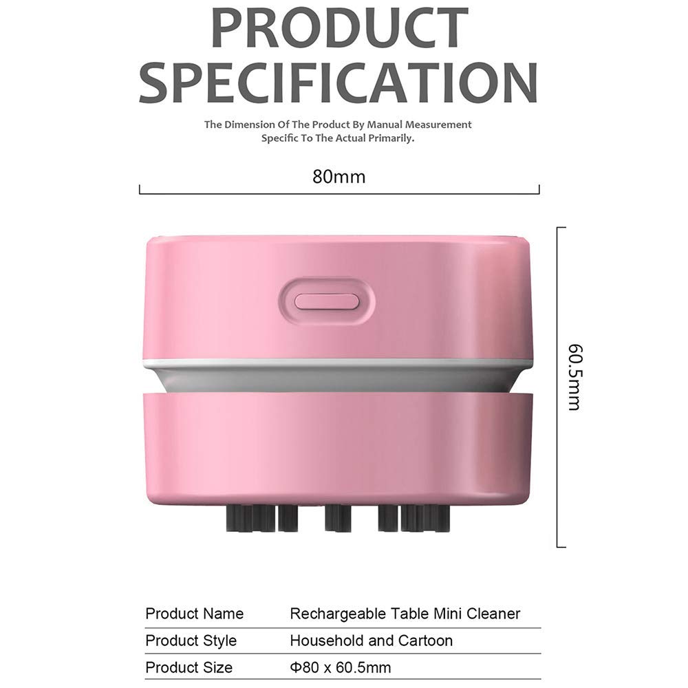 Desktop Vacuum Cleaner,Mini Table dust Sweeper Energy Saving,High Endurance up to 400 mins,Cordless&360º Rotatable Design for Cleaning Hairs,Crumbs,Computer Keyboard