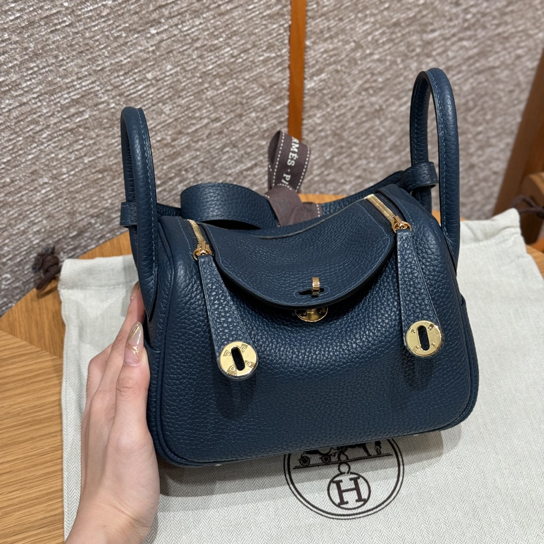 Hermès Lindy 7PBlue presse bag (handmade to order)