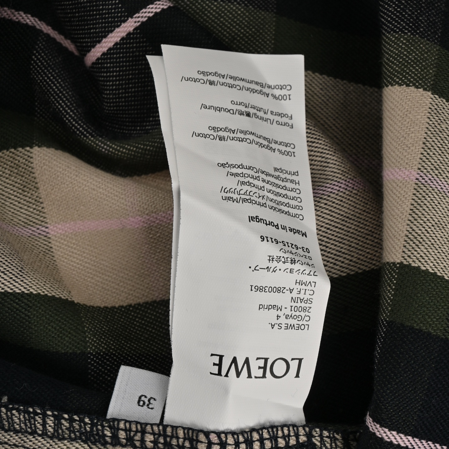 Loewe 25ss cuff leather checked shirt jacket