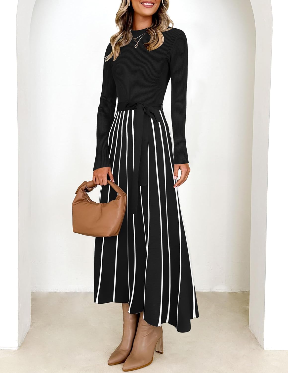 On Sale🔥Womens Fall / Winter Trendy Solid Color Sweater Dress