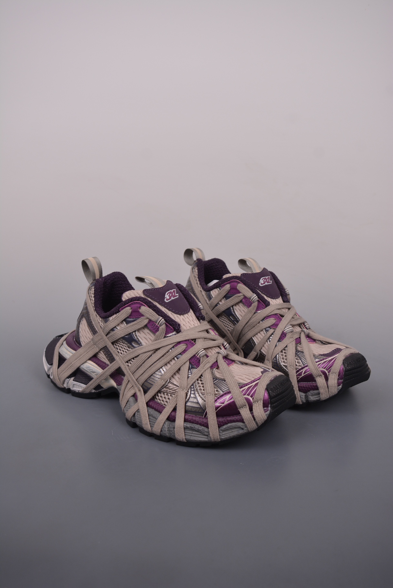 BALENCIAGA 3XL Extreme Lace Sneakers gray purple