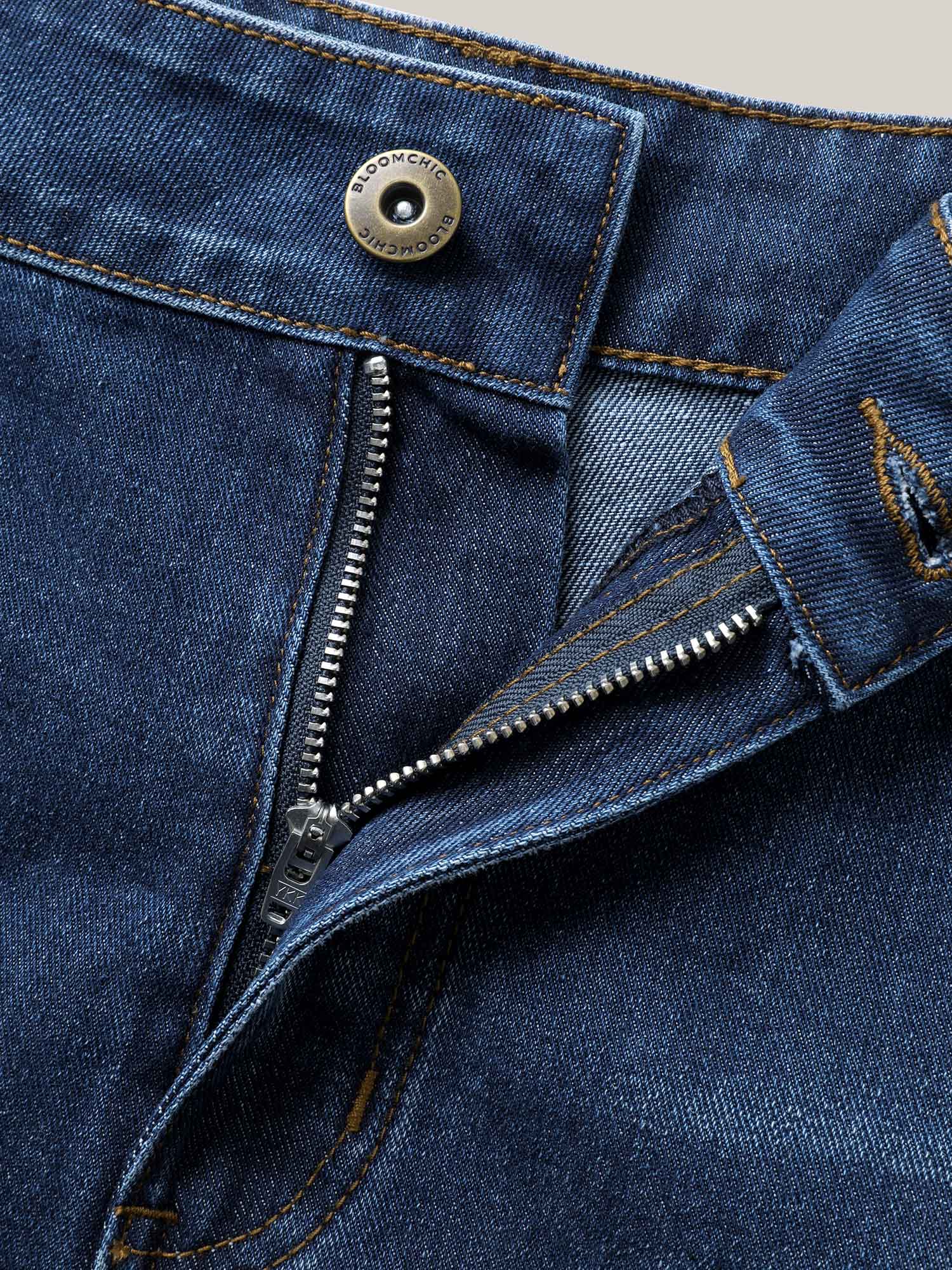 Faded Wash Straight-Leg Denim Shorts