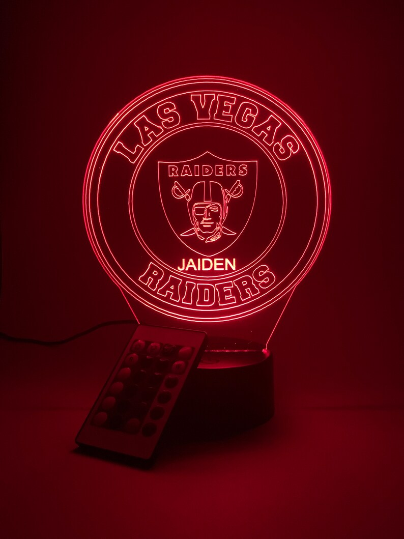 LAS VEGAS RAIDERS 3D LAMP PERSONALIZED